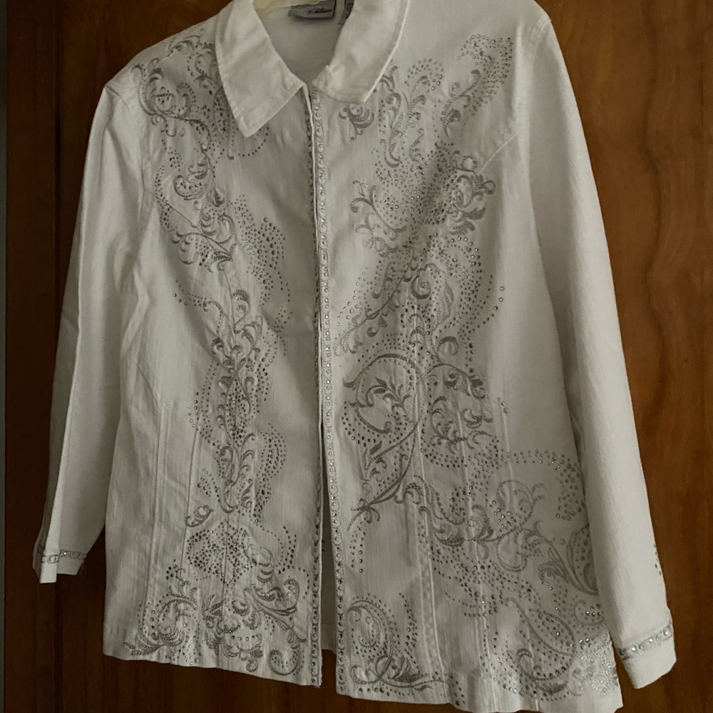White denim jean style jacket